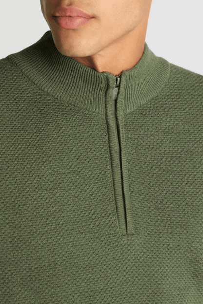 Remus 58666 Green Half Zip Knit Jumper