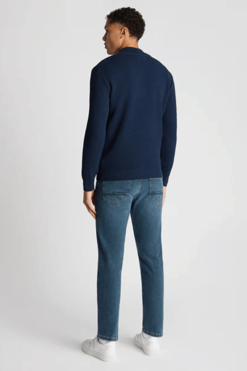 Remus 58666 Navy Half Zip Knit Jumper