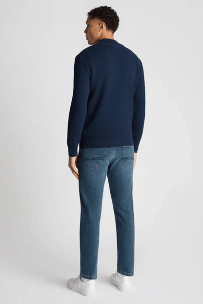 Remus 58666 Navy Half Zip Knit Jumper