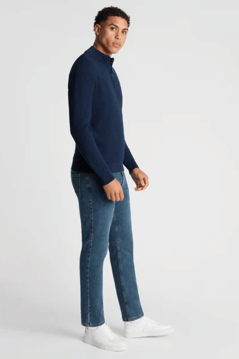 Remus 58666 Navy Half Zip Knit Jumper