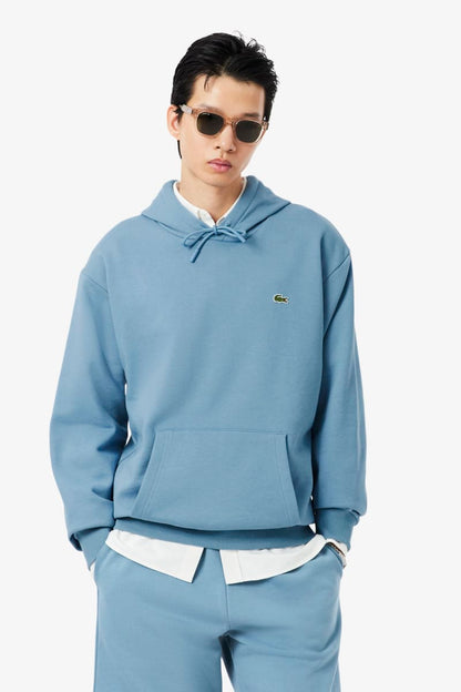 Lacoste SH8863 Classic Fit Cotton Fleece Hoodie Blue