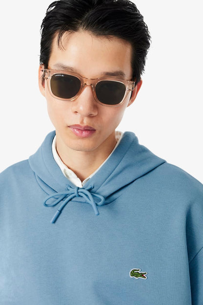 Lacoste SH8863 Classic Fit Cotton Fleece Hoodie Blue