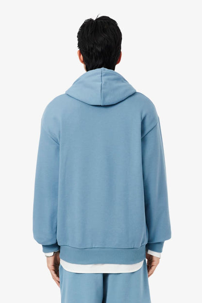 Lacoste SH8863 Classic Fit Cotton Fleece Hoodie Blue