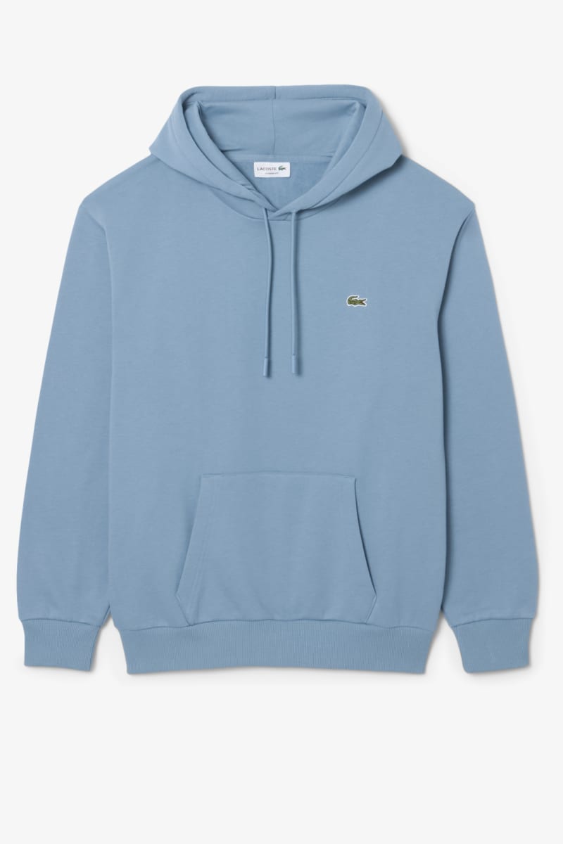 Lacoste SH8863 Classic Fit Cotton Fleece Hoodie Blue