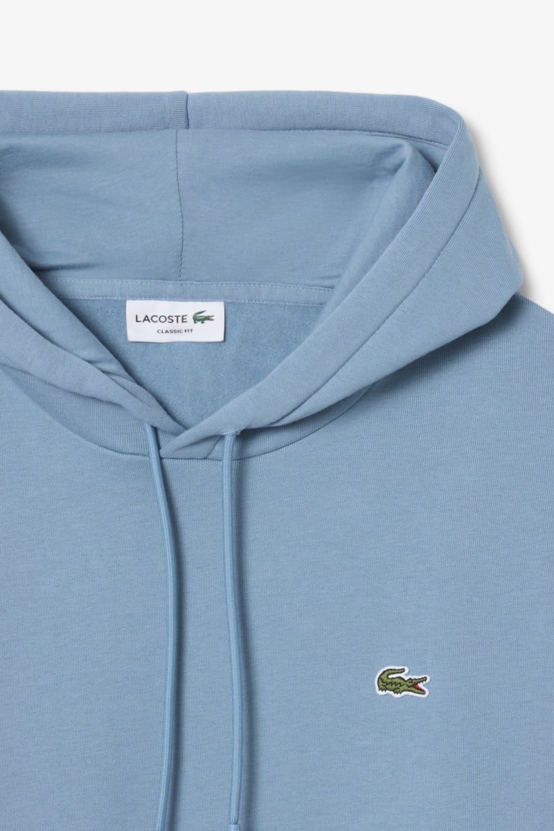 Lacoste SH8863 Classic Fit Cotton Fleece Hoodie Blue