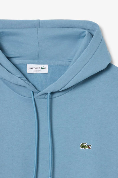 Lacoste SH8863 Classic Fit Cotton Fleece Hoodie Blue