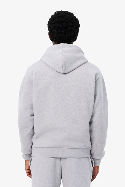 Lacoste SH8863 Classic Fit Cotton Fleece Hoodie Silver Chine