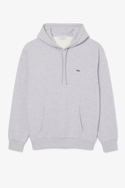 Lacoste SH8863 Classic Fit Cotton Fleece Hoodie Silver Chine