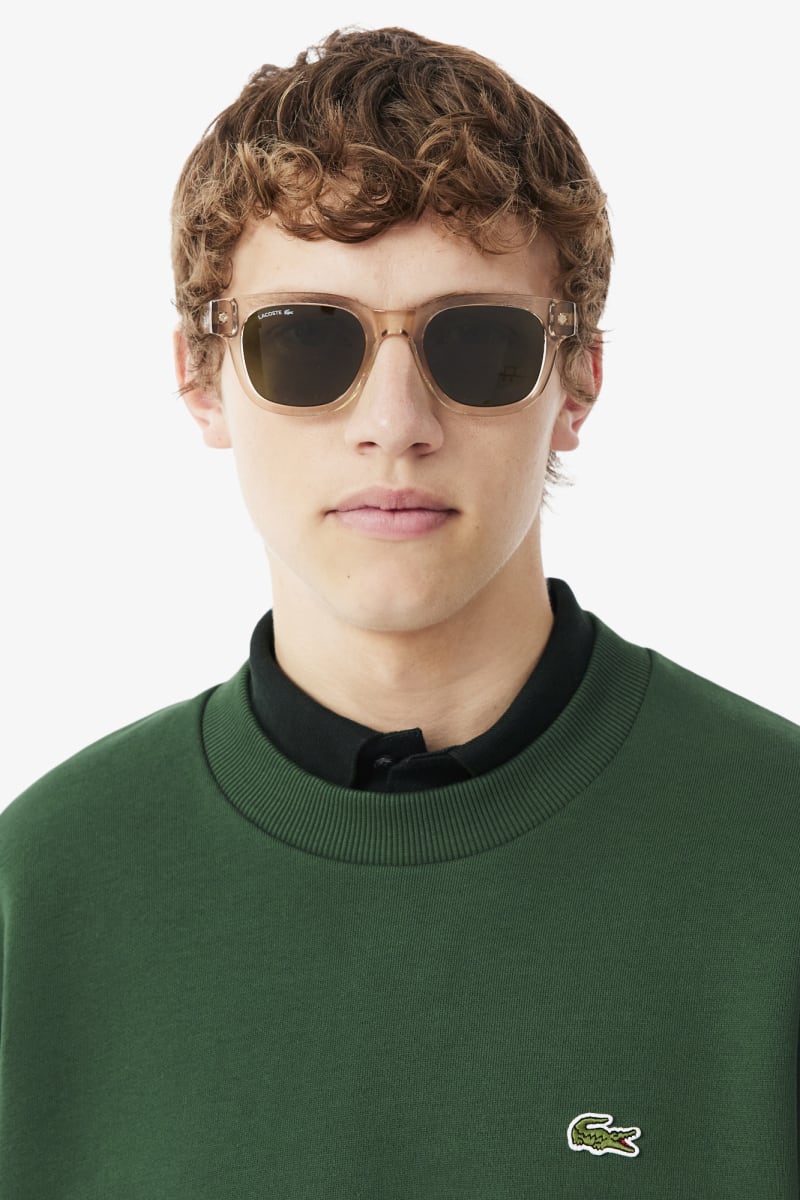Lacoste SH8868 Classic Fit Cotton Fleece Crew Neck Sweatshirt Green