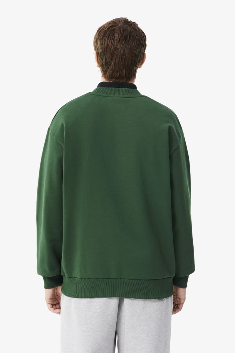 Lacoste SH8868 Classic Fit Cotton Fleece Crew Neck Sweatshirt Green