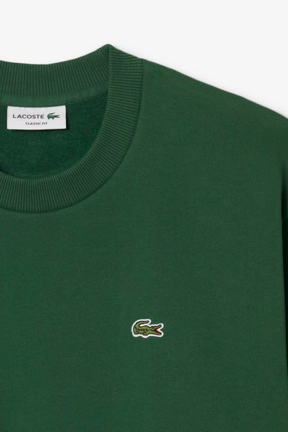Lacoste SH8868 Classic Fit Cotton Fleece Crew Neck Sweatshirt Green