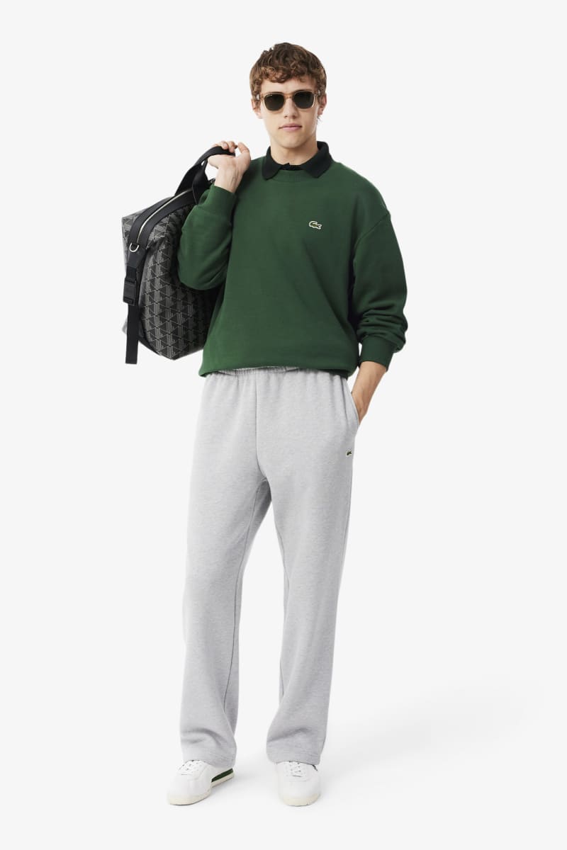 Lacoste SH8868 Classic Fit Cotton Fleece Crew Neck Sweatshirt Green