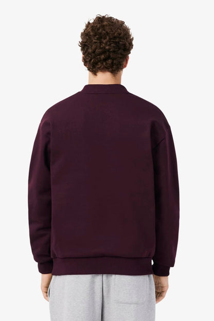 Lacoste SH8868 Classic Fit Cotton Fleece Crew Neck Sweatshirt Wine