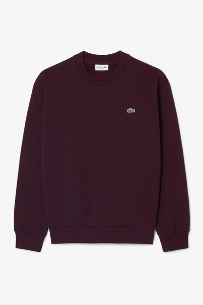 Lacoste SH8868 Classic Fit Cotton Fleece Crew Neck Sweatshirt Wine
