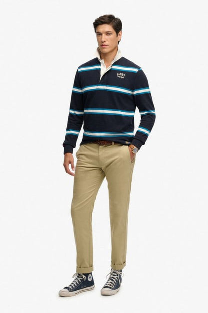 Superdry Vintage Athletic Stripe Rugby Top Navy