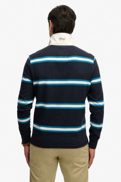 Superdry Vintage Athletic Stripe Rugby Top Navy