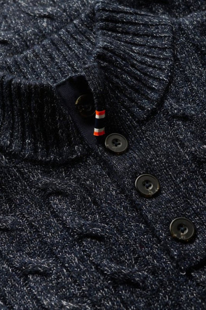 Superdry Cable Button Neck Dark Navy