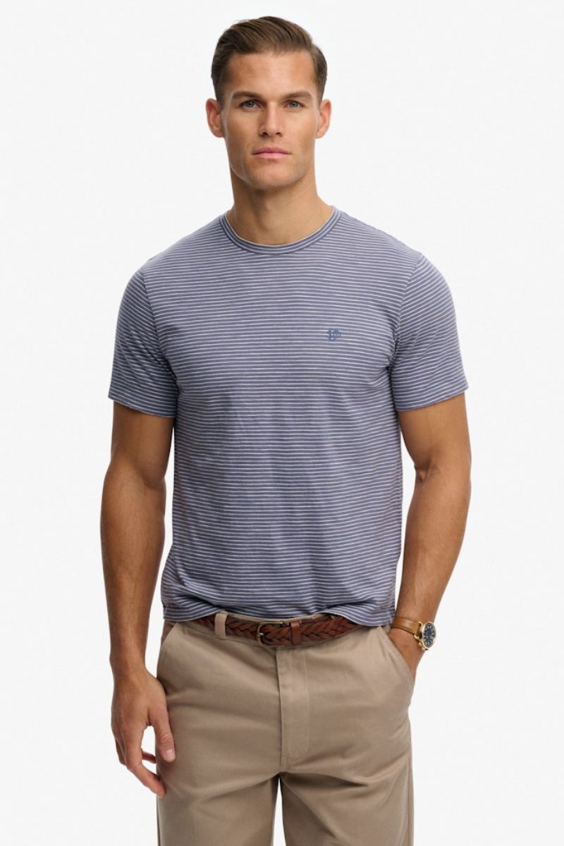 Superdry Classic Stripe T-Shirt Denim Blue