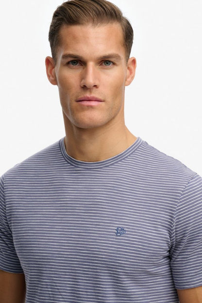 Superdry Classic Stripe T-Shirt Denim Blue