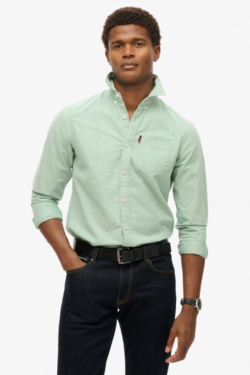 Superdry Cotton Oxford Shirt Green