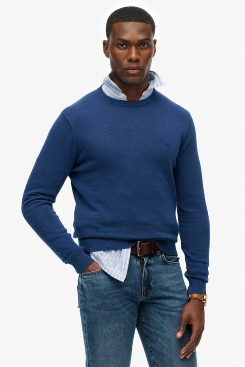 Superdry Essential Cotton Jumper Blue