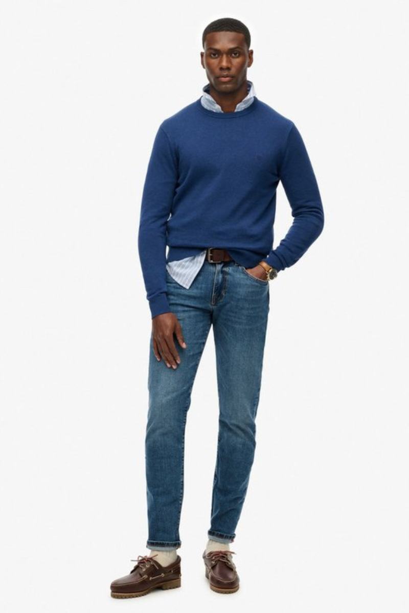 Superdry Essential Cotton Jumper Blue
