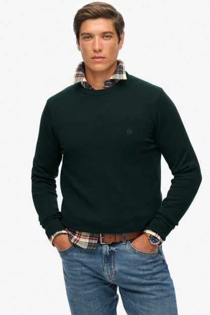Superdry Essential Cotton Jumper Green