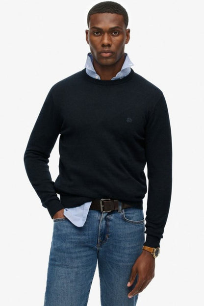 Superdry Essential Cotton Jumper Navy