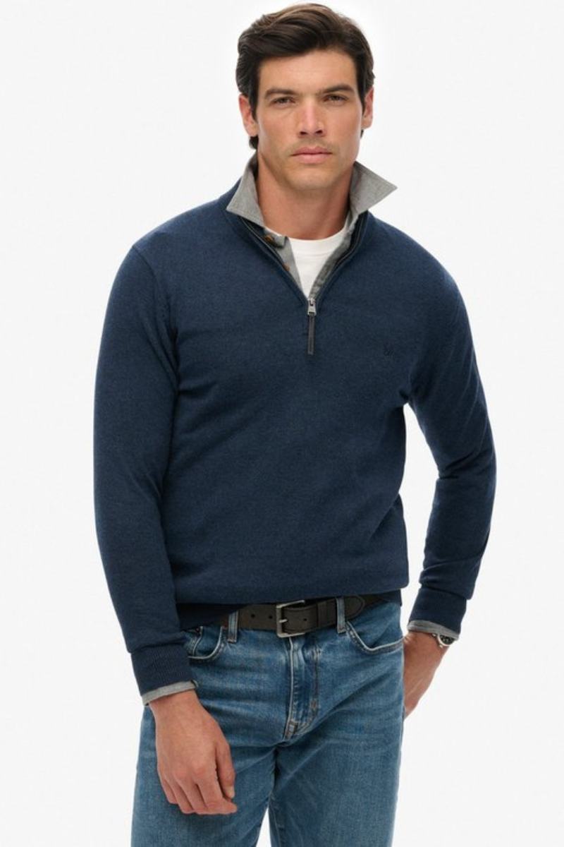Superdry Essential Cotton Half Zip Denim