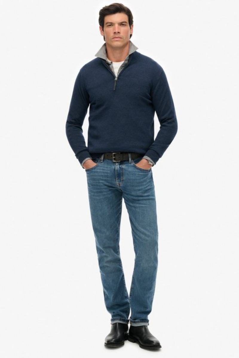 Superdry Essential Cotton Half Zip Denim