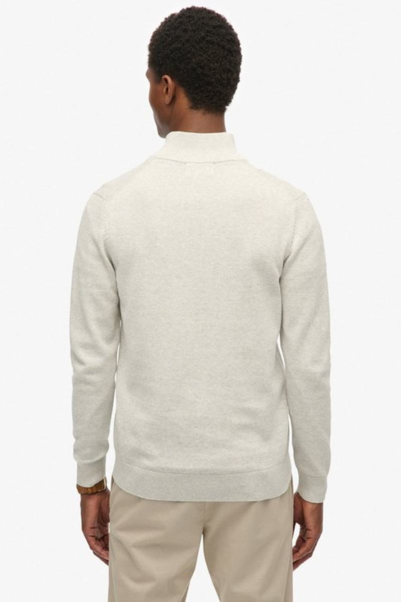 Superdry Essential Cotton Half Zip Grey