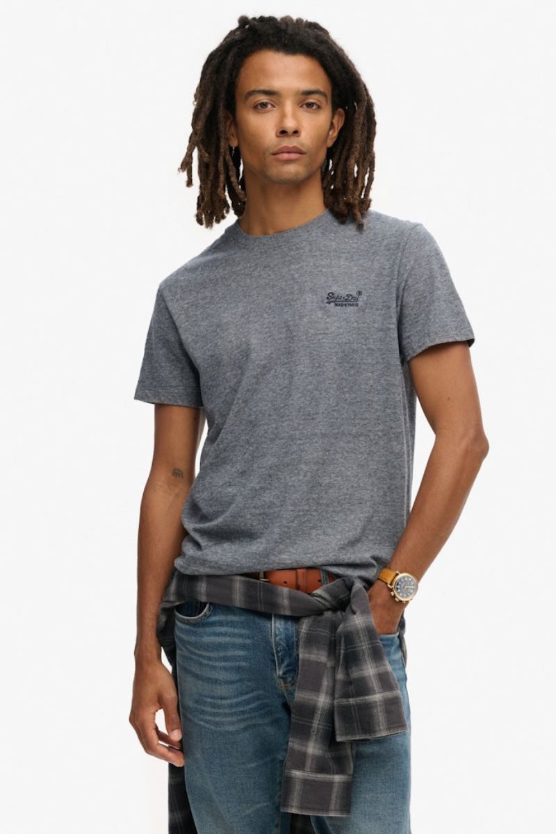 Superdry Essential Logo T-Shirt Navy Grey