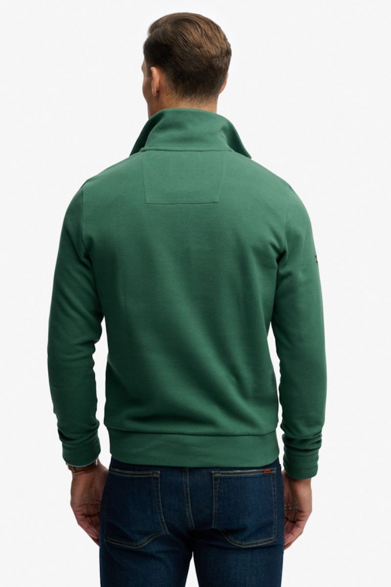 Superdry Essential Pique Half Zip Jumper Green