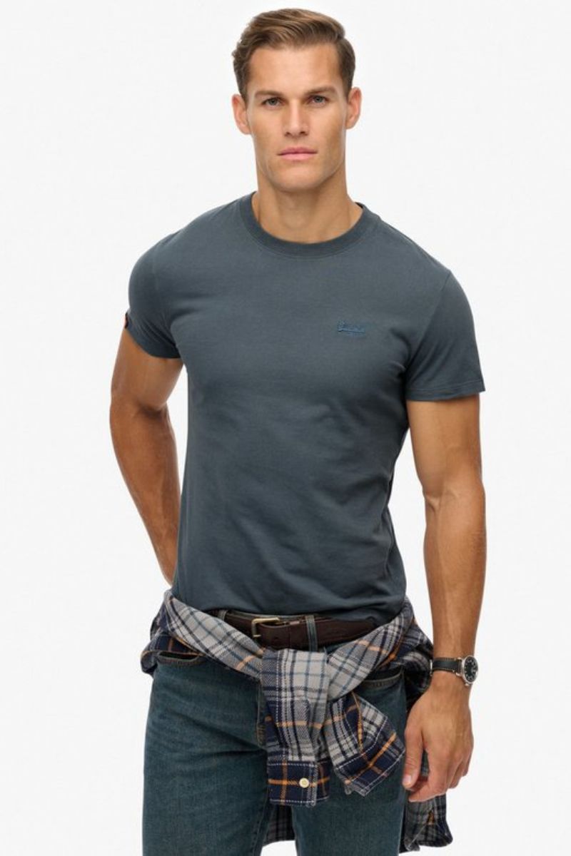 Superdry Essential Logo T-Shirt Stormy Blue