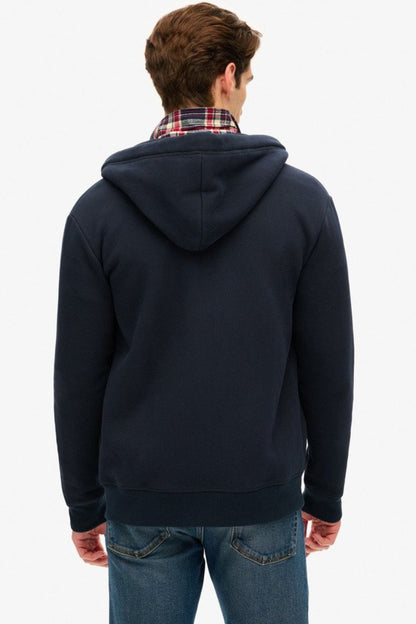 Superdry Logo Zip Hoodie Eclipse