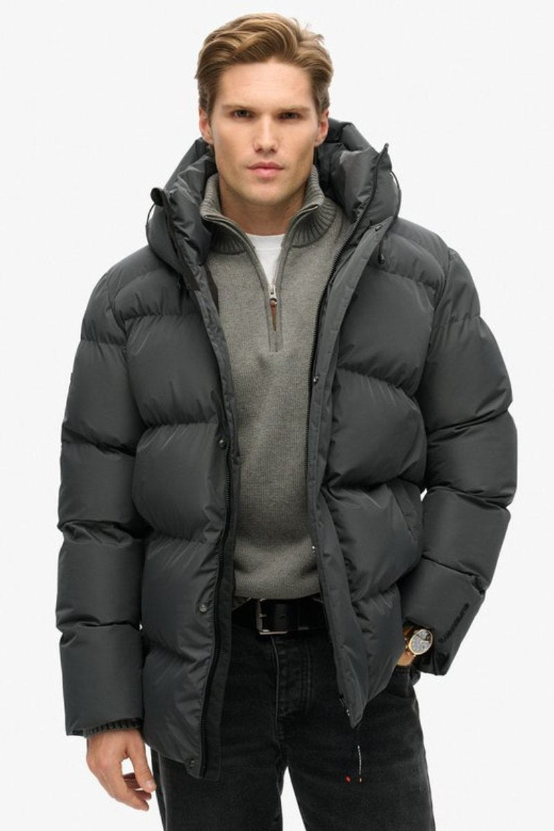 Superdry Hooded Baffle Puffer Ebony