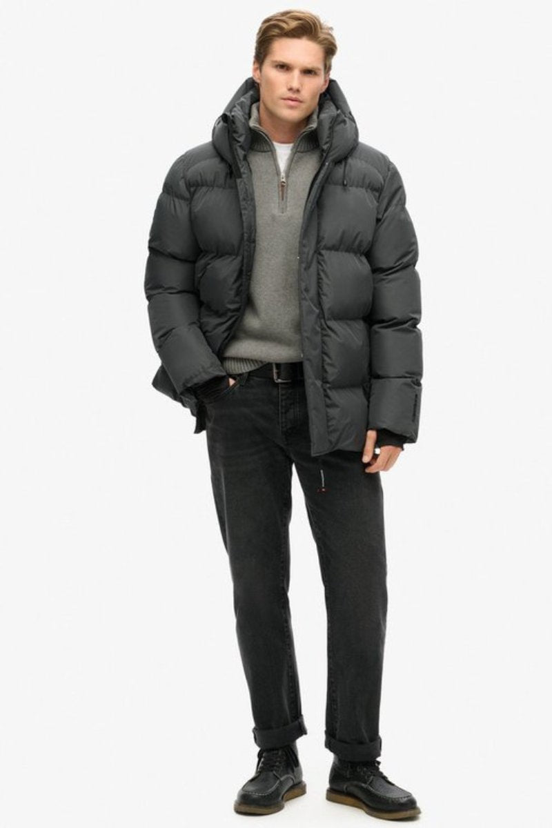 Superdry Hooded Baffle Puffer Ebony