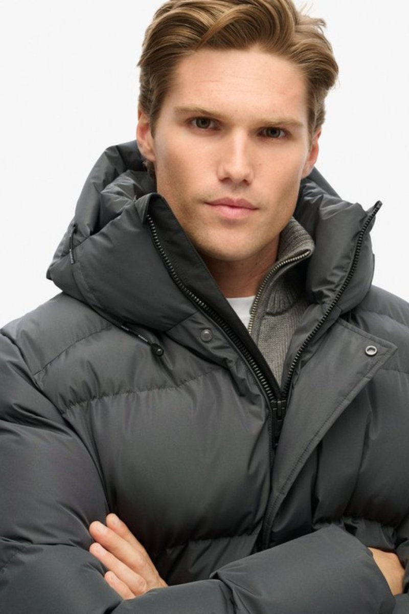 Superdry Hooded Baffle Puffer Ebony