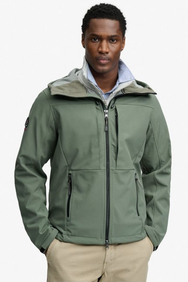 Superdry Hooded Softshell Trekker Green