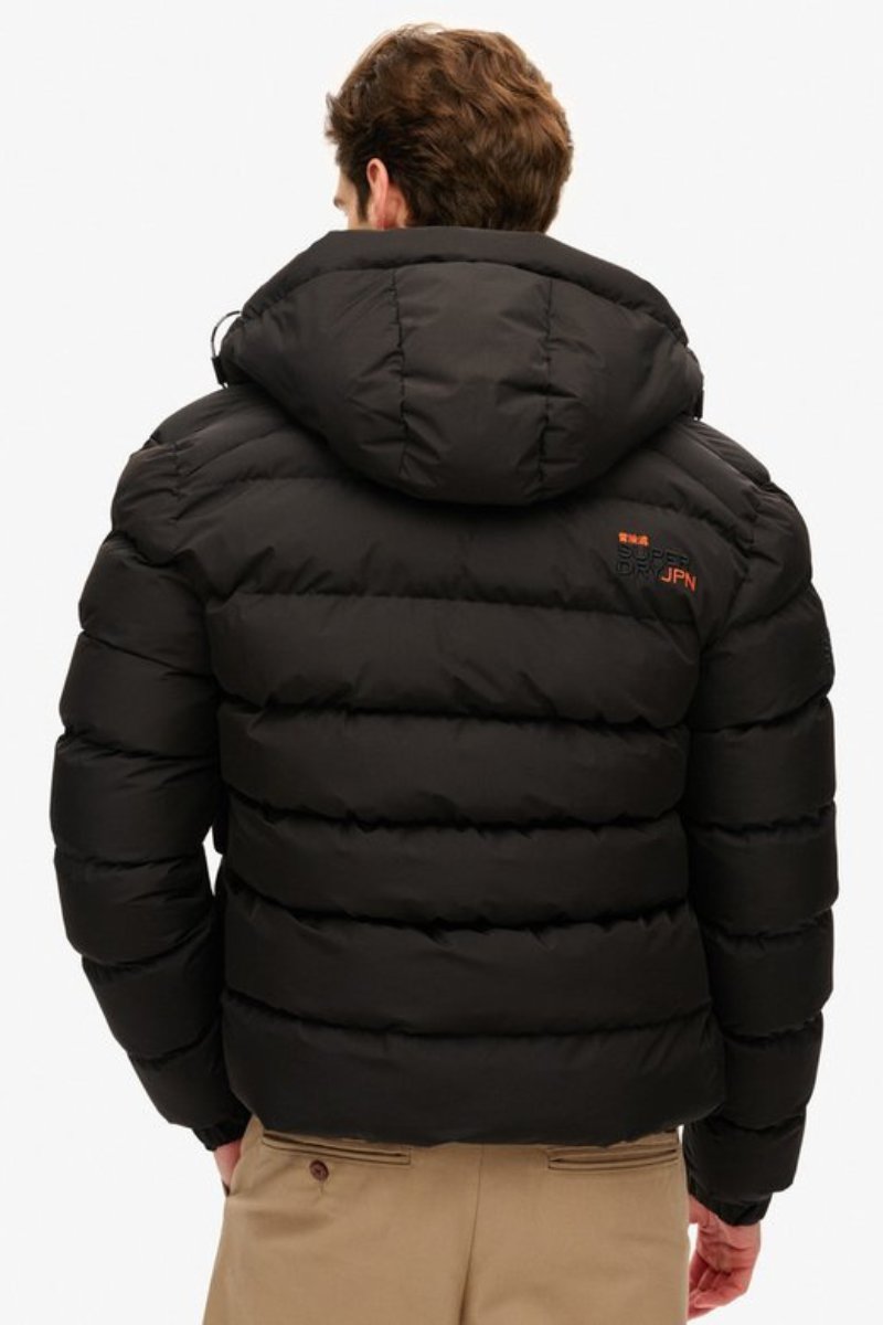 Superdry Hooded Sports Puffer Black