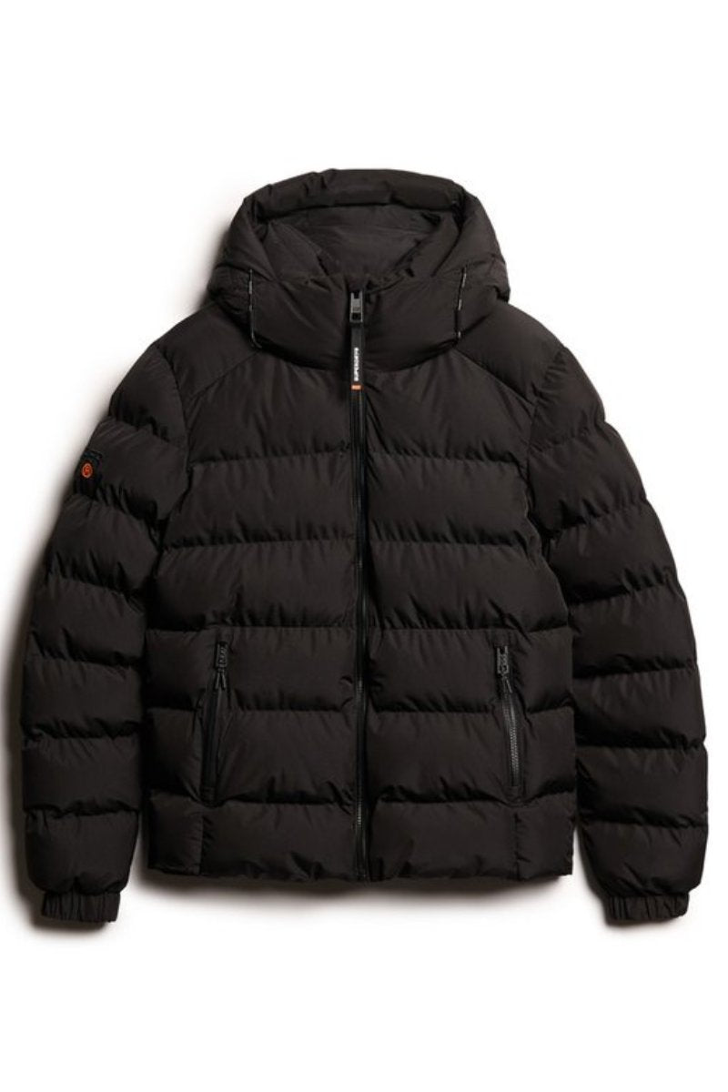 Superdry Hooded Sports Puffer Black