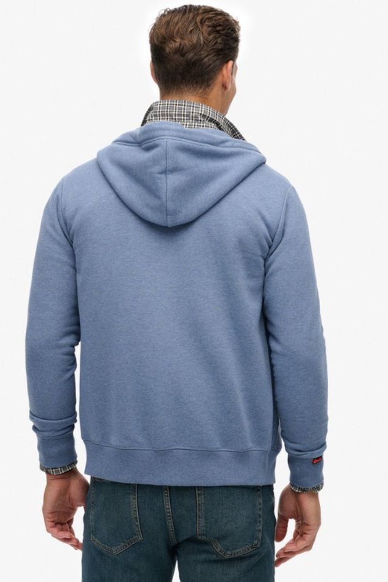 Superdry Essential Logo Zip Hoodie Blue