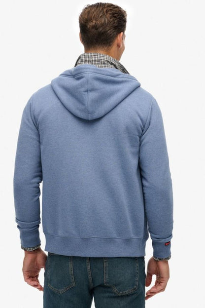 Superdry Essential Logo Zip Hoodie Blue