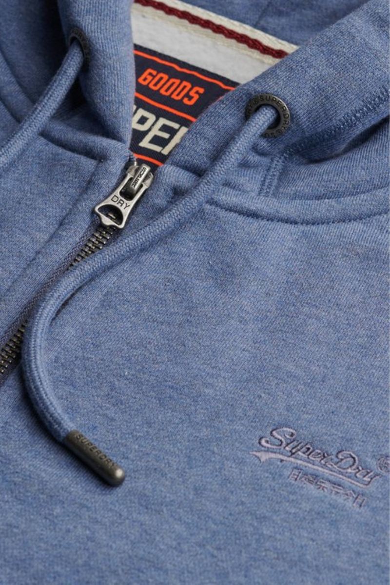 Superdry Essential Logo Zip Hoodie Blue