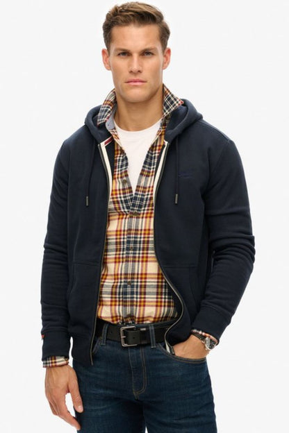 Superdry Essential Logo Zip Hoodie Navy