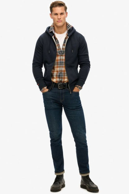 Superdry Essential Logo Zip Hoodie Navy