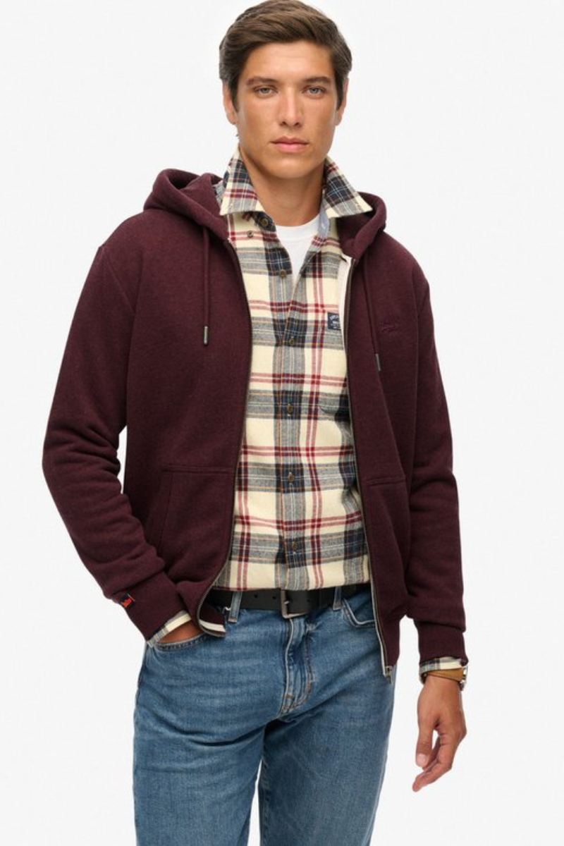 Superdry Essential Logo Zip Hoodie Port