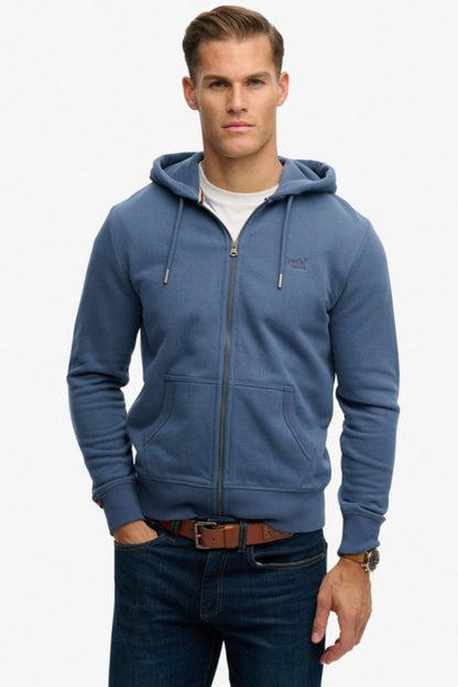 Superdry Essential Logo Zip Hoodie Indigo
