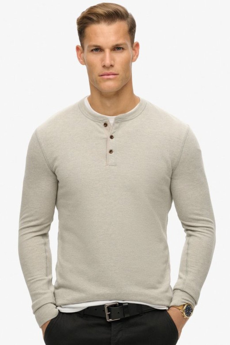 Superdry Merchant Grandad Top Grey Grindle