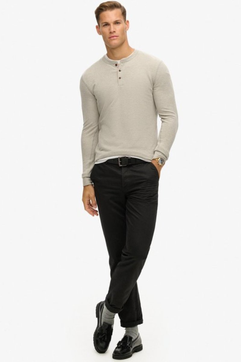 Superdry Merchant Grandad Top Grey Grindle